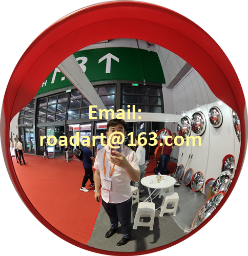 Traffic Mirror / Convex Mirror with Orange Mirror Back and Cap